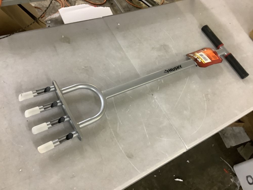 Husky 41 in. Manual Lawn Aerator with 4 Prongs and Large Stepper - Image 2 - Lot 775JF