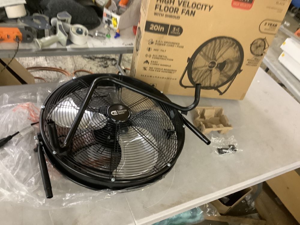 Commercial Electric 20 in. 3-Speed High Velocity Shroud Floor Fan - Image 2 - Lot 661JF