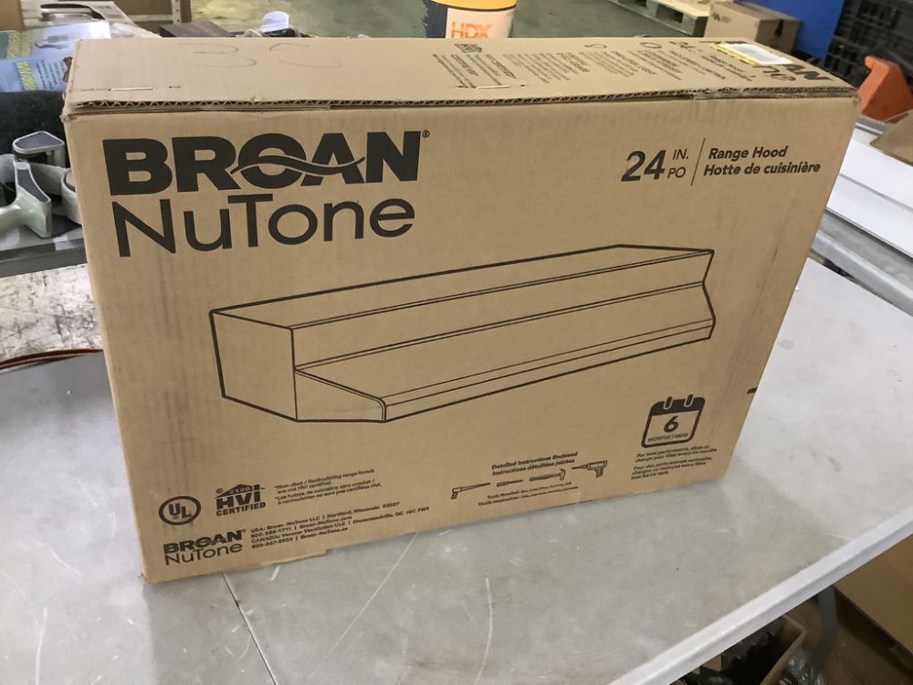 Broan-NuTone RL6200 Series 24 in. Ductless Under Cabinet Range Hood with Light in White - Image 2 - Lot 662JF