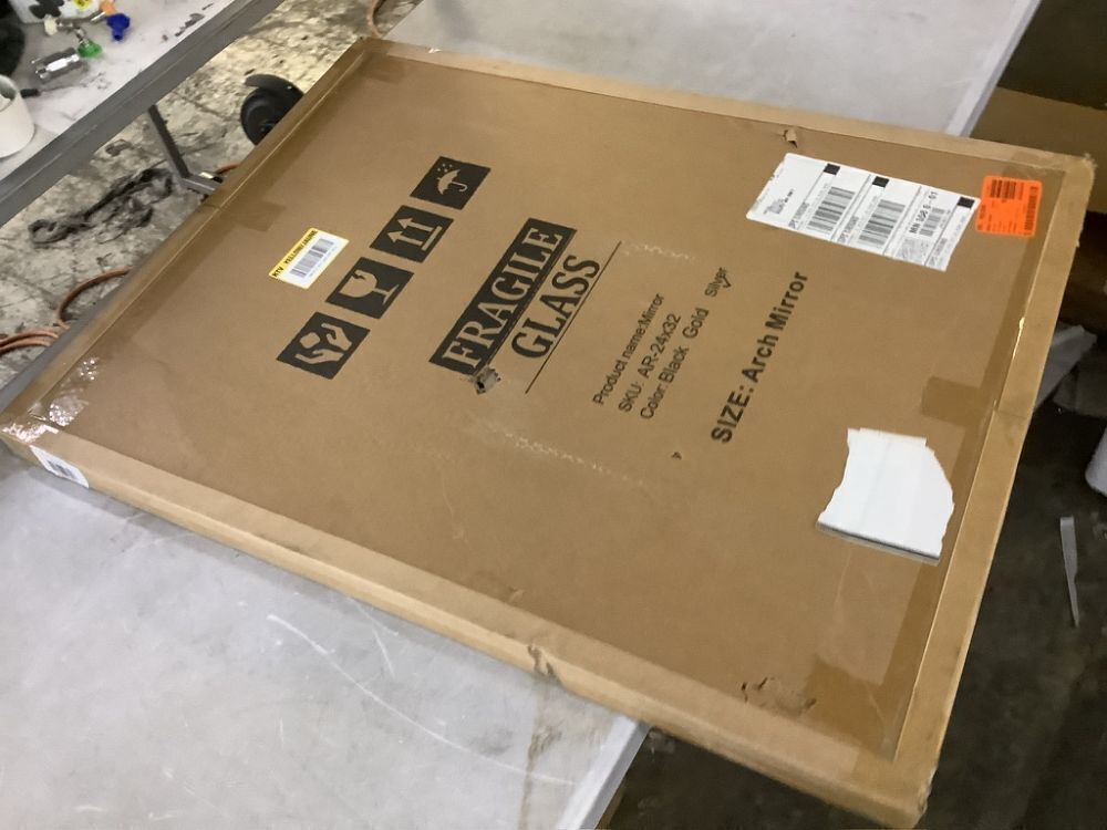 Metal Frame Modern Arch Wall Mirror, 24 in. W x 32 in. H - Image 2 - Lot 479JF