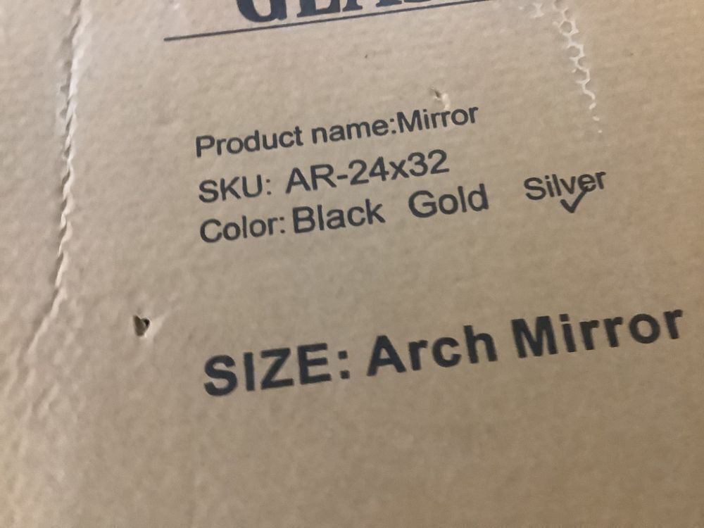 Metal Frame Modern Arch Wall Mirror, 24 in. W x 32 in. H - Image 3 - Lot 480JF