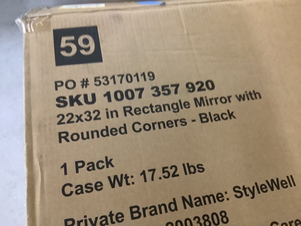 StyleWell Medium Modern Rectangular Black Framed Mirror with Rounded Corners, 22 in. W x 32 in. H - Image 4 - Lot 671JF