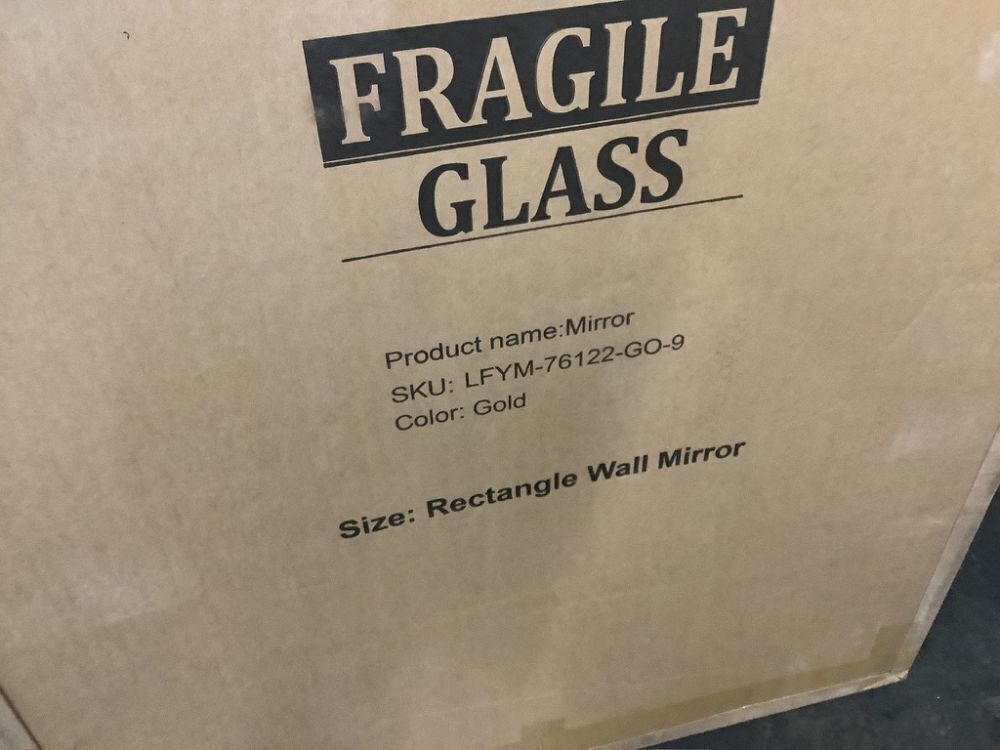 LuxHomez 30 in. W x 48 in. H Gold Rectangle Wall Mirror Aluminum Alloy Frame - Image 3 - Lot 672JF