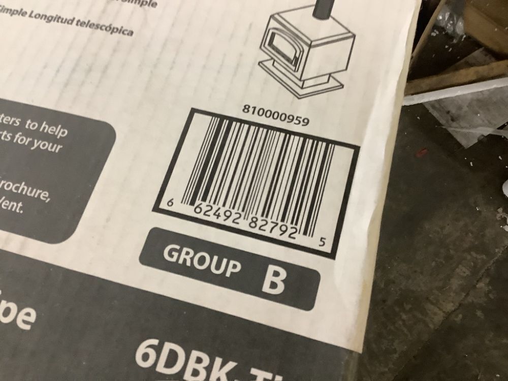 DuraVent DuraBlack Stove Pipe 6in. Diameter X 44 to 68in. Telescoping Length w/ Trim - Image 3 - Lot 169JF