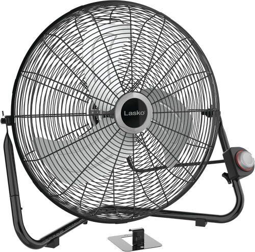 Lasko 20" Black High Velocity Wall Mount Fan with Pivoting Head - Lot 563JF