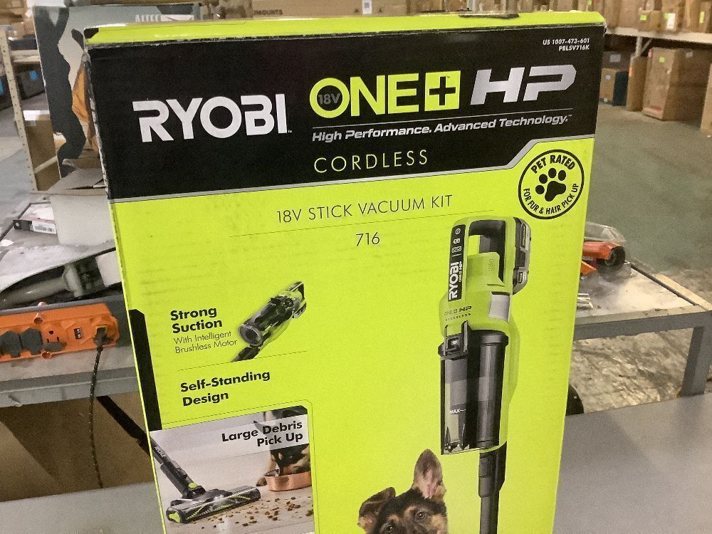RYOBI ONE+ HP 18V Cordless Pet Stick Vacuum Cleaner Kit with 4.0 Ah HIGH PERFORMANCE Battery and Charger - Image 3 - Lot 40JF