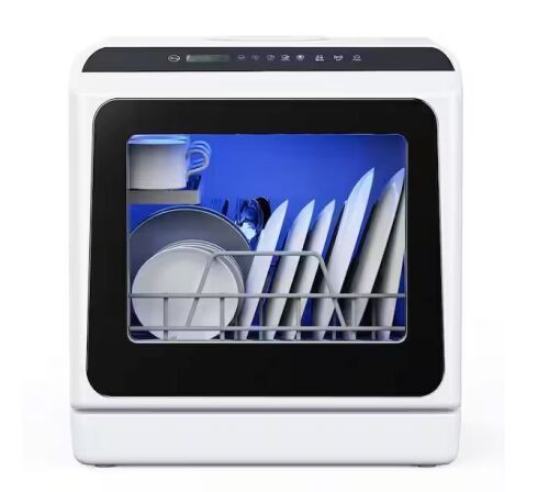 16.5 in. Countertop Dishwasher in White with 3-Cycles, 6-Modes, 4-Place Settings Capacity, 40 dBA - Lot 43JF