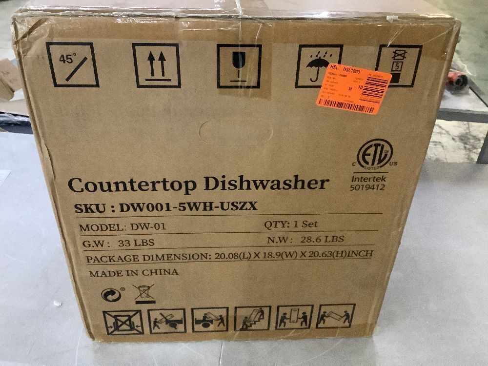 16.5 in. Countertop Dishwasher in White with 3-Cycles, 6-Modes, 4-Place Settings Capacity, 40 dBA - Image 4 - Lot 43JF