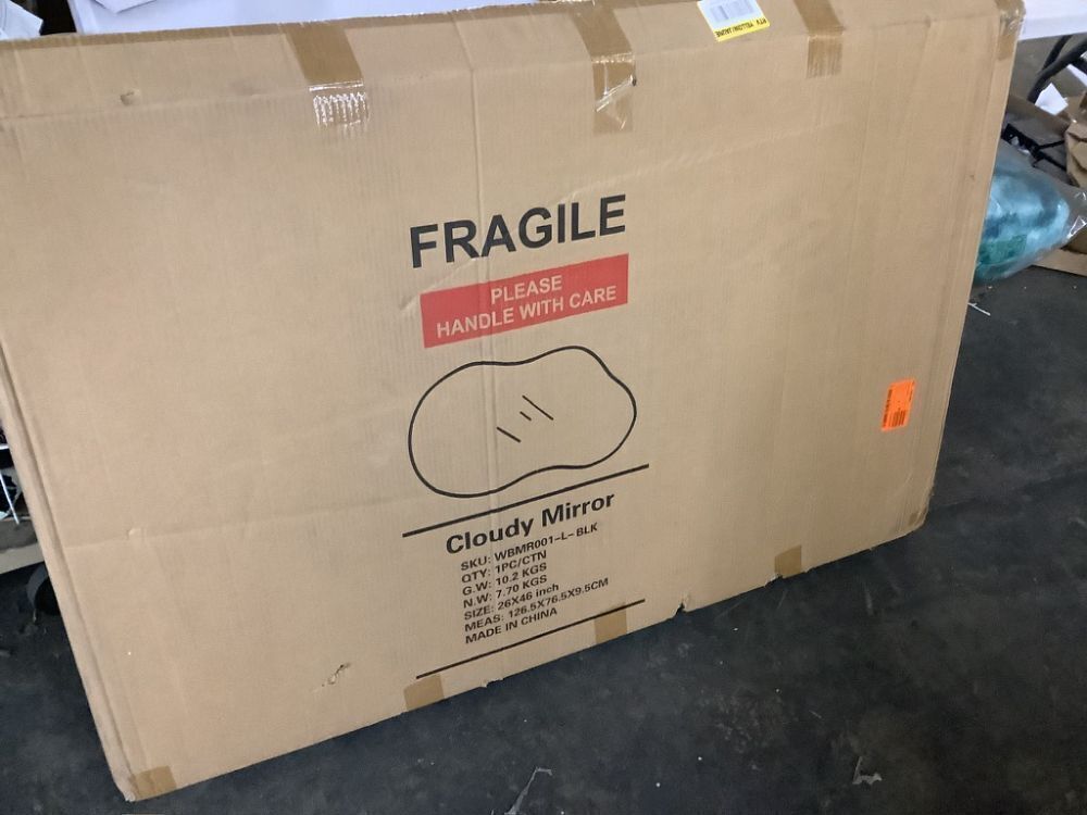 Irregular Black Aluminum Alloy Framed Wall Mirror, 46 in. W x 26 in. H - Image 2 - Lot 165JF