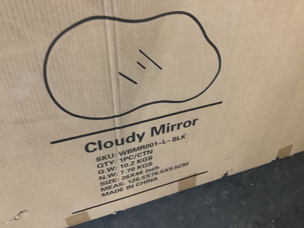 Irregular Black Aluminum Alloy Framed Wall Mirror, 46 in. W x 26 in. H - Image 4 - Lot 165JF