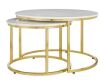 Home Decorators Collection Cheval 2-Piece 31 in. Gold/Marble Medium Round Marble Coffee Table Set - Thumbnail 1