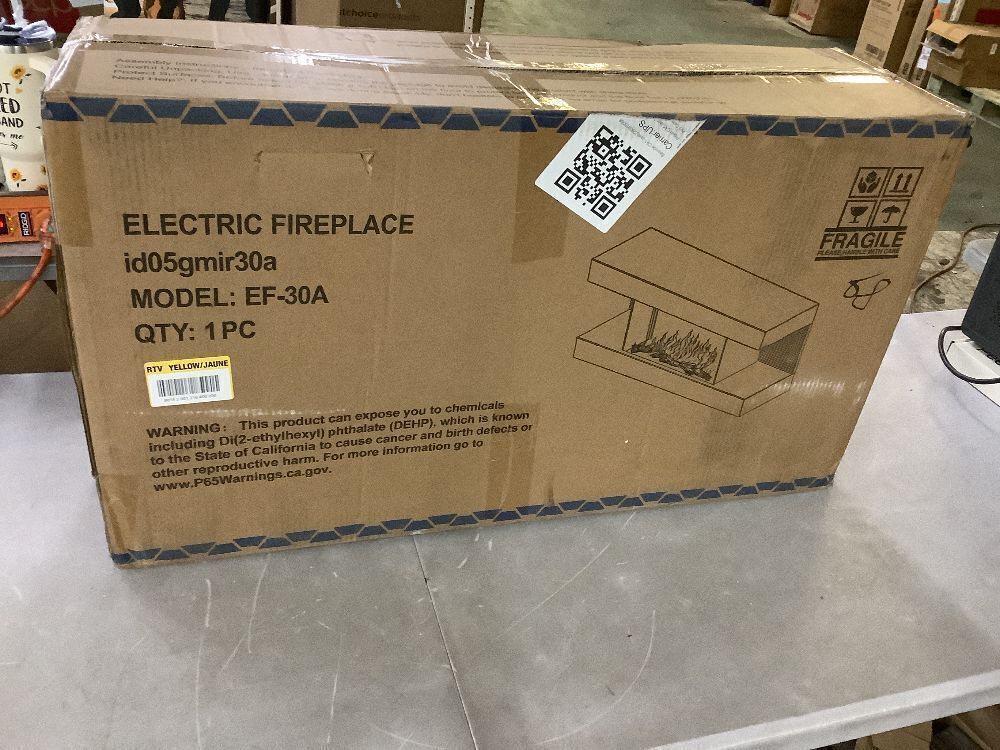 Mondawe 32 in. 3-Sided Wall Mounted Electric Fireplace with Remote Control in White - Image 2 - Lot 38JF