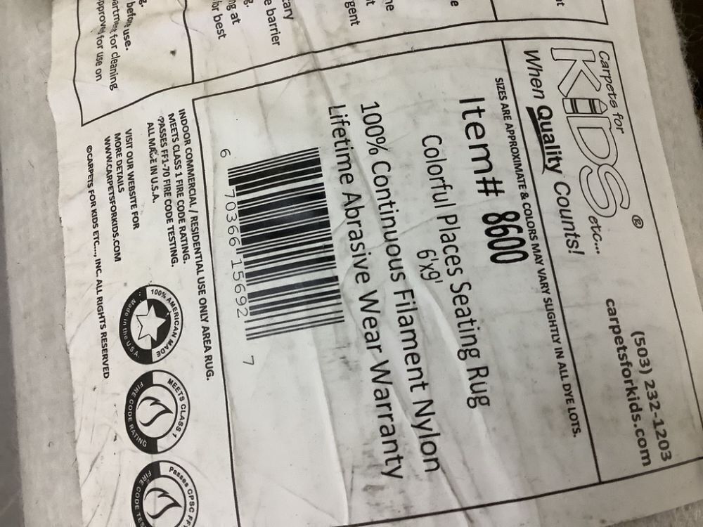 Striped Classroom Rug 6ft x 9ft - Image 4 - Lot 178JF