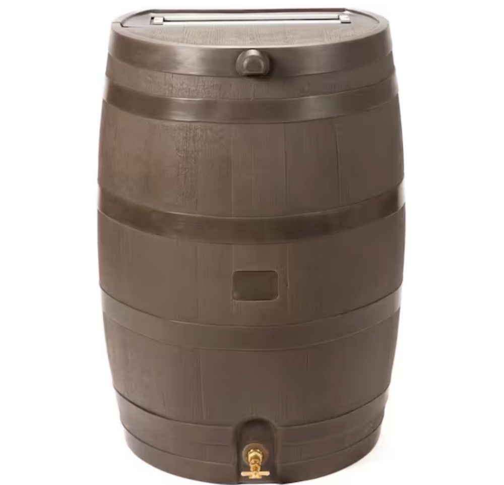 RTS Home Accents 50 Gal. Rain Barrel Walnut Color with Brass Spigot - Image 1 - Lot 113JF