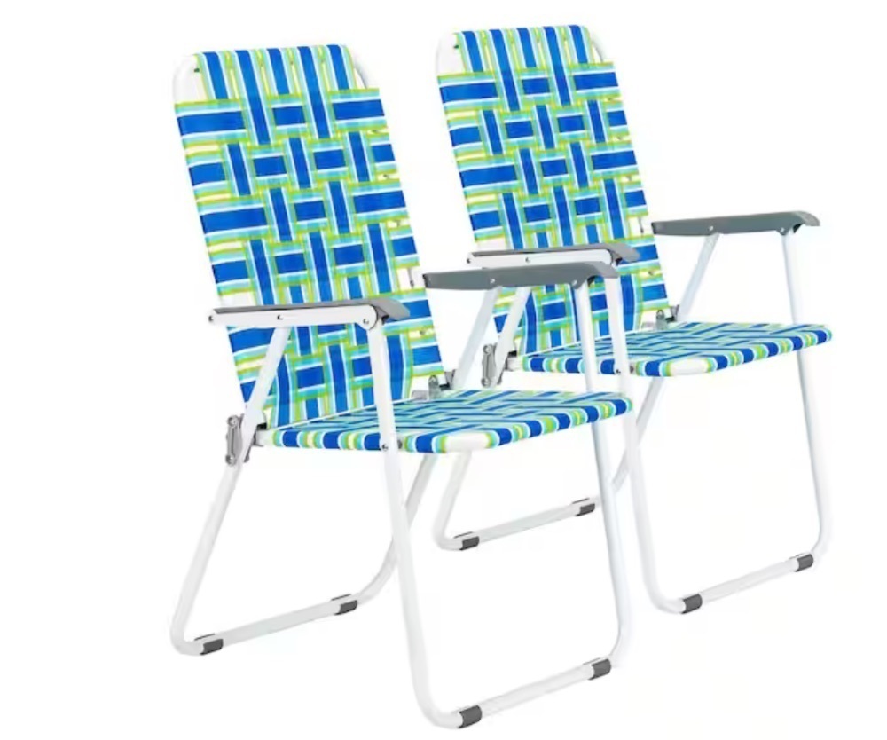 Karl Home Metal Frame Blue and Green Beach Chair (2-Pack) - Image 1 - Lot 308JF