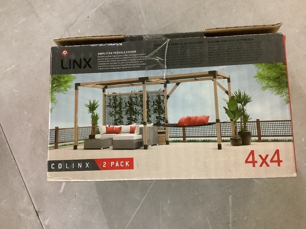 Lot of (2) 2-Packs of LINX 4 in. CoLinx Black Steel Post Wall and Railing Bracket Pergola for 4x4 Wood Posts - Image 7 - Lot 209JF