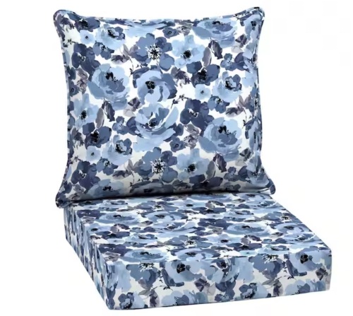 Lot of (2) Arden 24 in. x 24 in. 2-Piece Deep Seating Outdoor Lounge Chair Cushions in Garden Delight - Lot 114JF