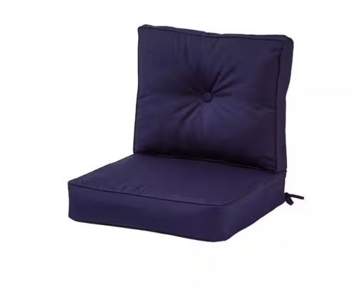 Lot of (2) Greendale Sunbrella Canvas Navy 24 in. x 24 in. 2-Piece Deep Seating Outdoor Lounge Chair Cushion Sets - Lot 115JF