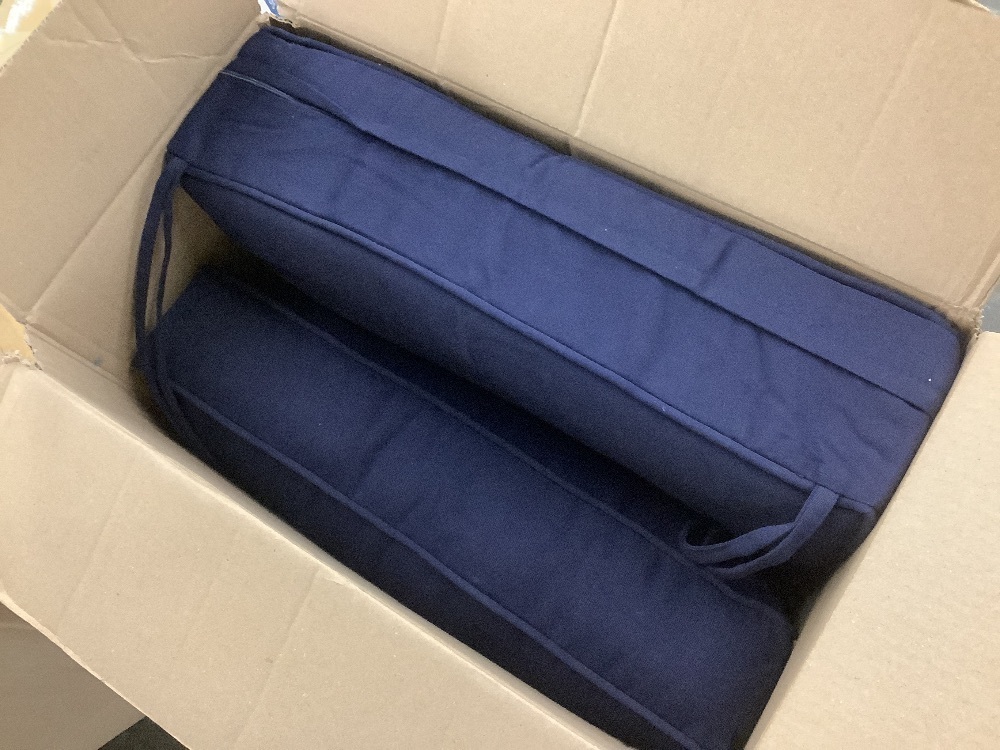 Lot of (2) Greendale Sunbrella Canvas Navy 24 in. x 24 in. 2-Piece Deep Seating Outdoor Lounge Chair Cushion Sets - Image 4 - Lot 115JF