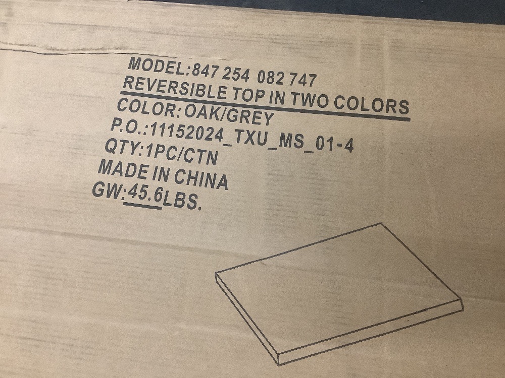 Lot of (8) EMMA + OLIVER Trapezoid Grey Thermal Laminate Table Tops - Image 3 - Lot 119JF