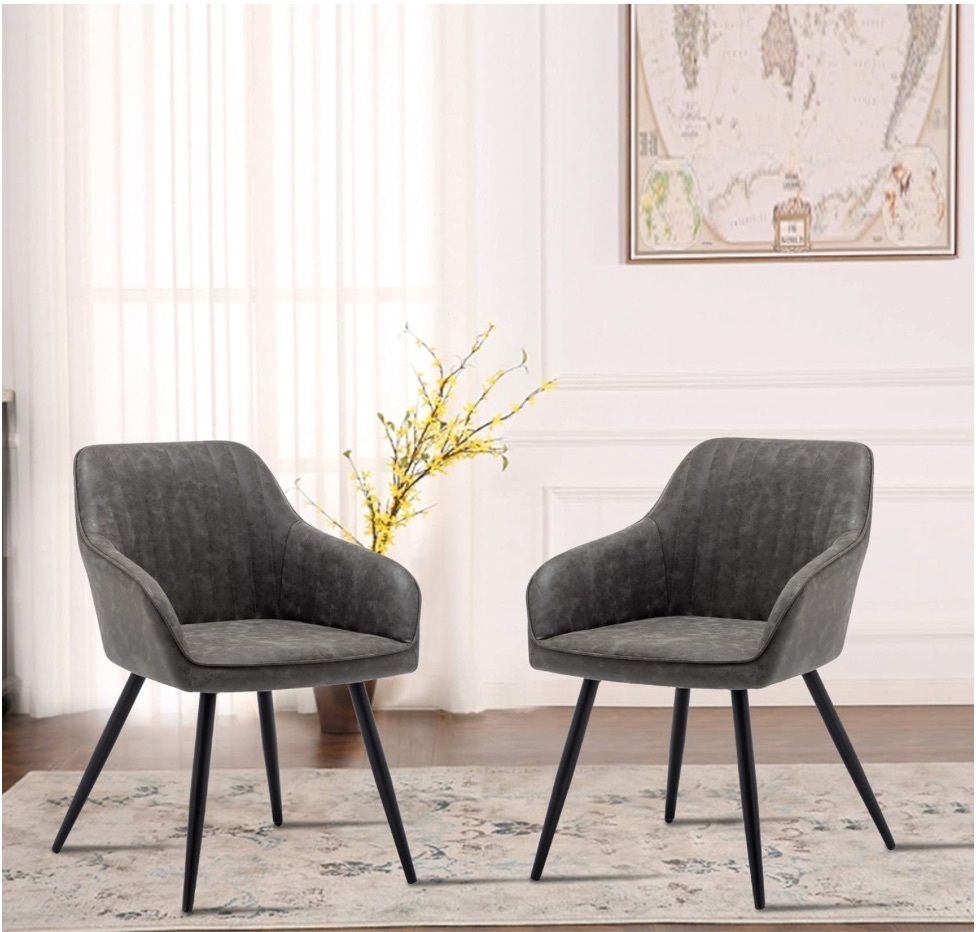 Set of 2 annjoe Faux Leather Accent Chairs - Image 1 - Lot 212