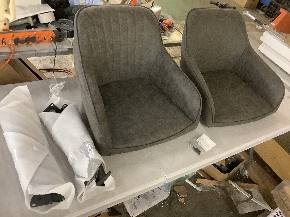 Set of 2 annjoe Faux Leather Accent Chairs - Image 2 - Lot 212