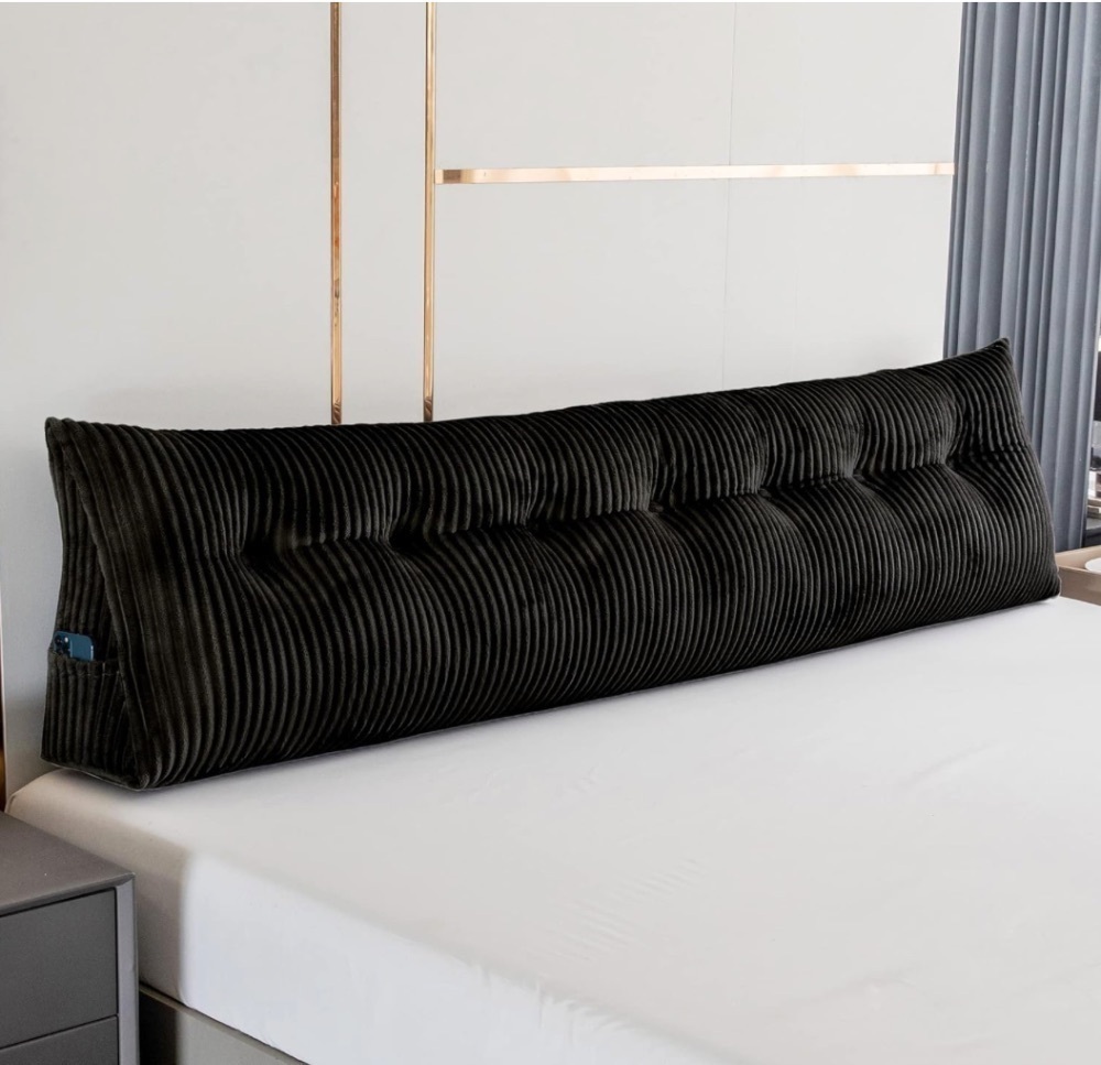 Large Triangular Headboard Wedge Bed Rest Reading Pillow - King: 76x8x20 Inches - Image 1 - Lot 213