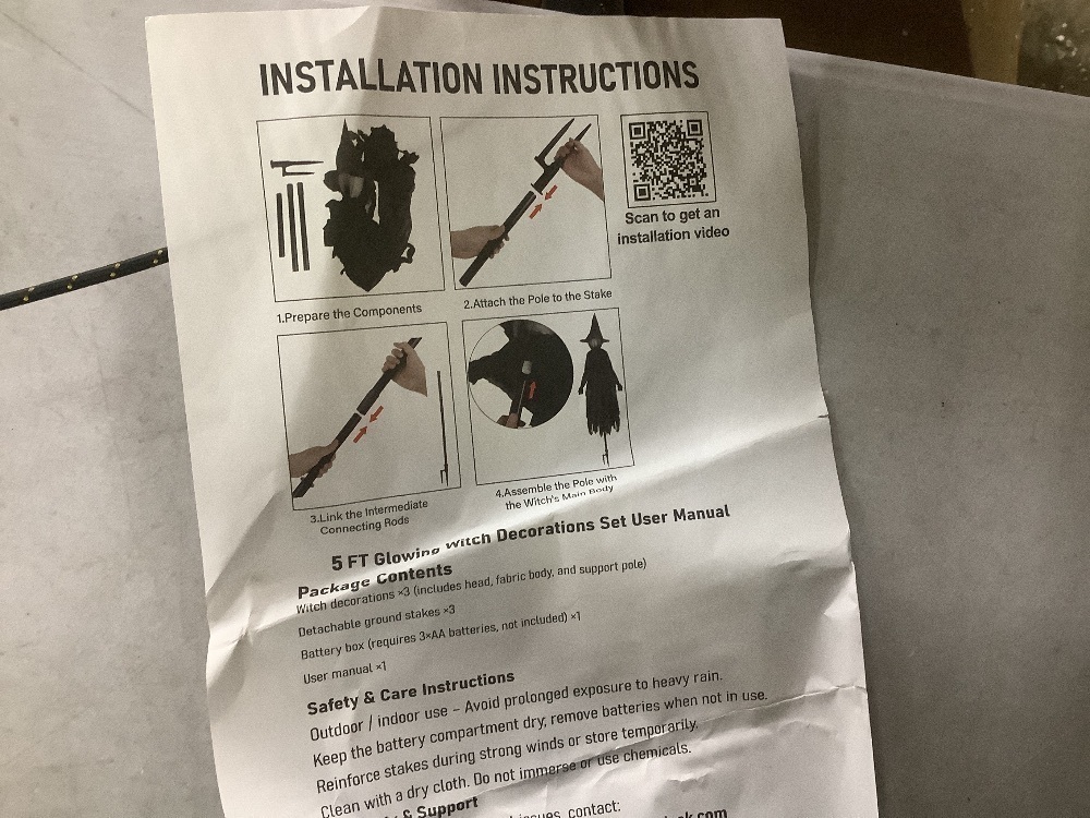 TW SHINE Halloween Witch Decorations Outdoor, 5 FT Set of 3 Holding Hands Witches - Image 7 - Lot 216