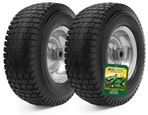 13 x 5.00-6 Flat Free Tire and Wheel Assemblies (2 Pack),13 x 5 x 6 Solid Rubber Tires - Lot 219