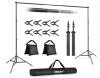 EMART Backdrop Stand 10 x 7 ft. Photo Studio Adjustable Background Stand Support kit with 2 Crossbars, 8 Clamps, 2 Sandbags and Carry Bag - Thumbnail 1