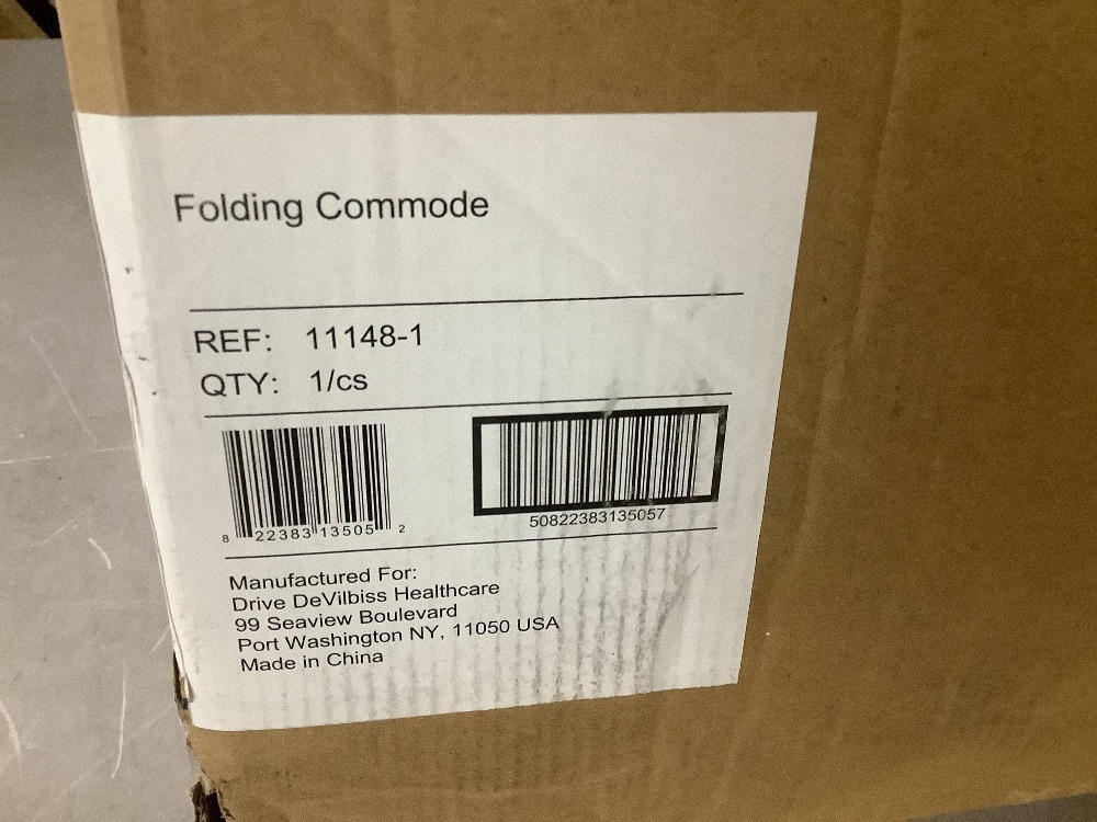 Drive Medical 11148-1 Folding Steel Bedside Commode Chair - Image 4 - Lot 712