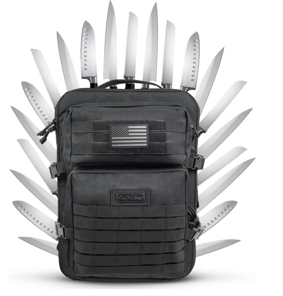 Chef Sac Chef Knife Bag Tactical Backpack Knife Carrying Case with 30+ Pockets for Knives and Culinary Tools - Image 1 - Lot 102