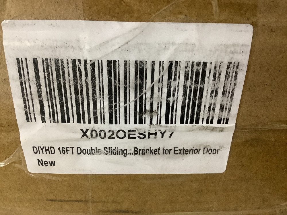 DIYHD 16FT Exterior Double Sliding Barn Door Hardware,Heavy Duty Wall Mount Box Track Kit for Outdoor Use,MAX Load 300lbs,Kit to Hang 2 Doors(Fit 48" X 2 Door) - Image 4 - Lot 101JF