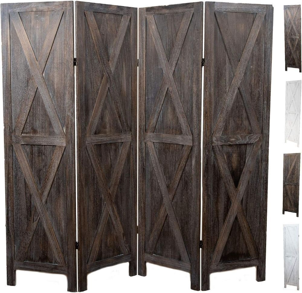 4-Panel Rustic Brown Barn Door Room Divider - Image 1 - Lot 274JF