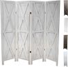 4-Panel Rustic White Barn Door Room Divider - Thumbnail 1