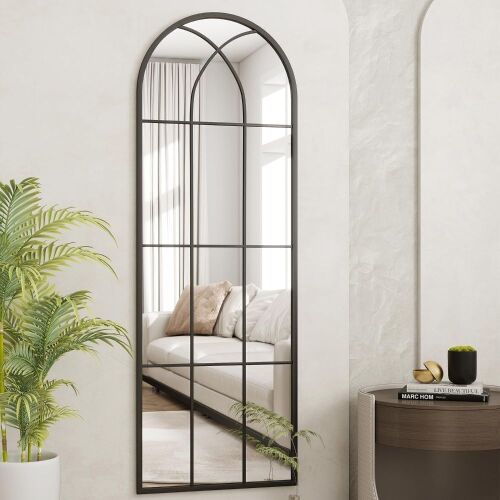 Dewfig 65"x 22" Arched Window Pane Full Length Mirror - Lot 278JF