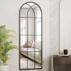 Dewfig 65"x 22" Arched Window Pane Full Length Mirror - Thumbnail 1