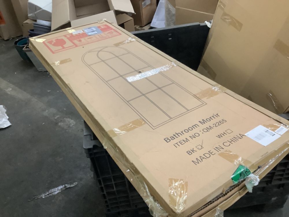 Dewfig 65"x 22" Arched Window Pane Full Length Mirror - Image 4 - Lot 278JF