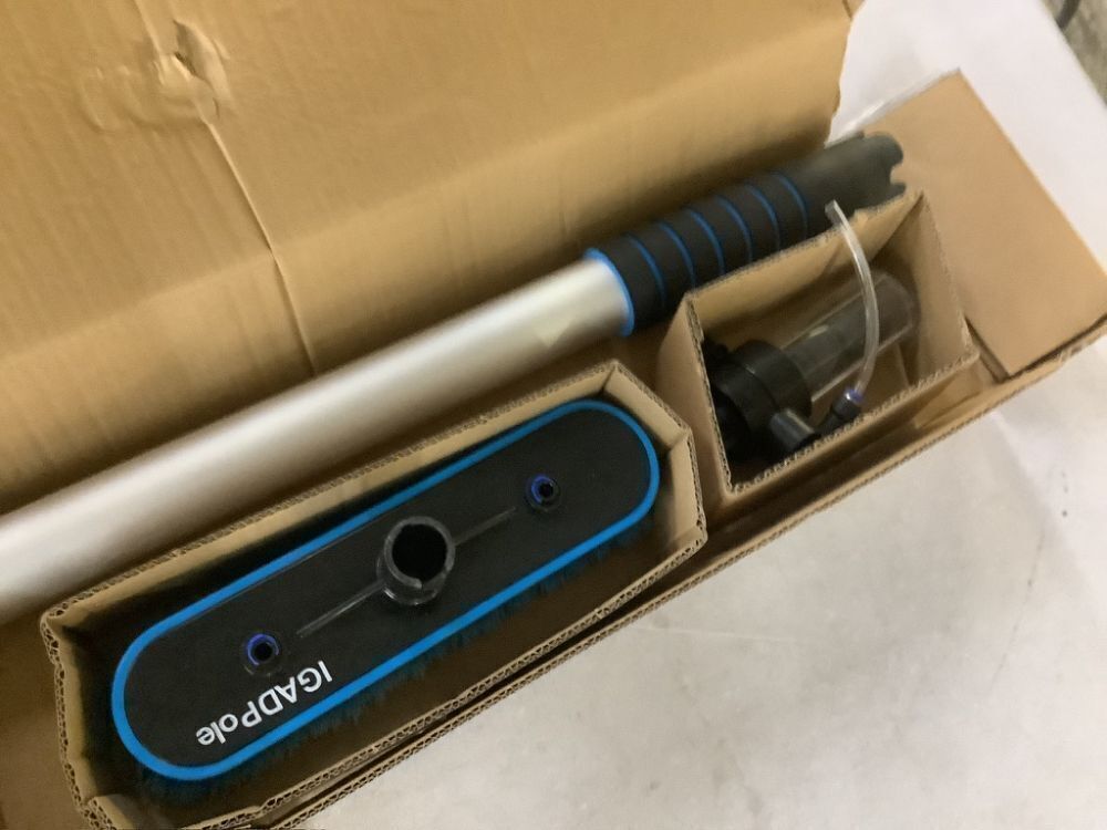 24ft IGADPole Washing Kit: Water-fed Brush, Cobweb Duster and 10” Squeegee and Soap Dispenser, with 6-Stage Telescoping Pole 5-24ft Pole - Image 5 - Lot 462