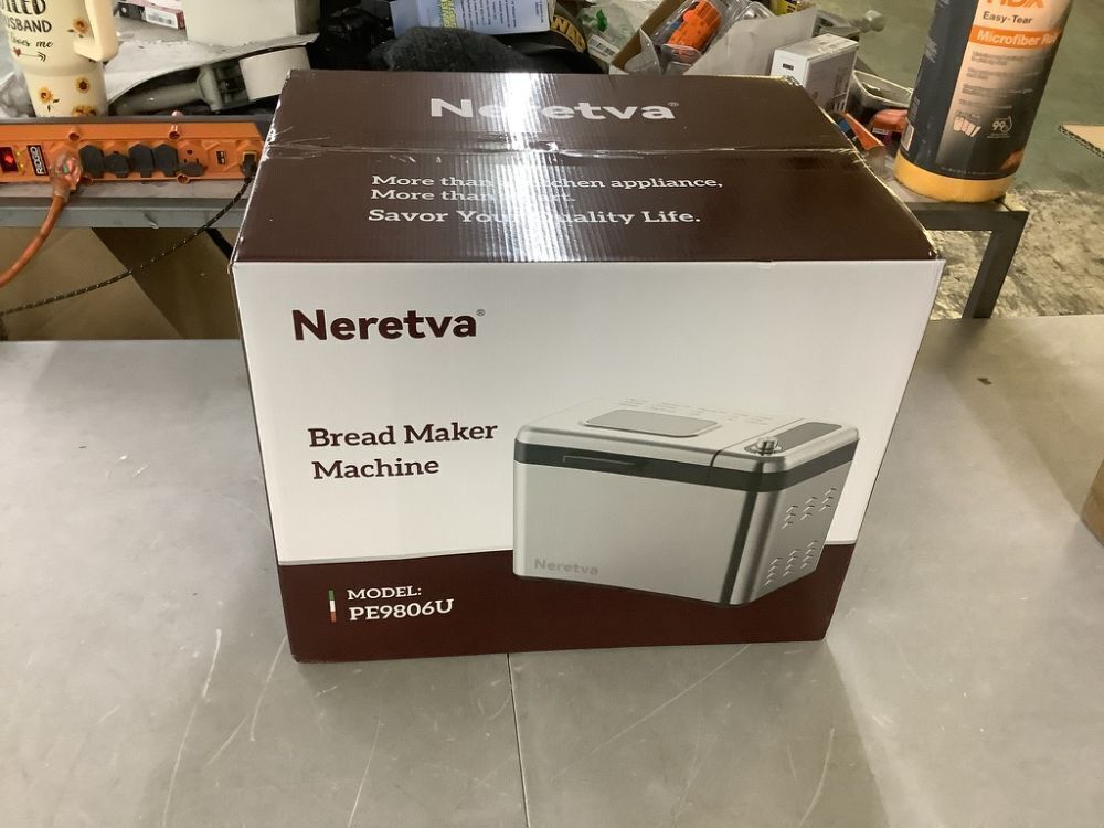 Neretva 3.3LB Larger Bread Machine 15-in-1 Stainless Steel & Nonstick Ceramic Pan & Auto Nut Dispenser - Image 2 - Lot 134