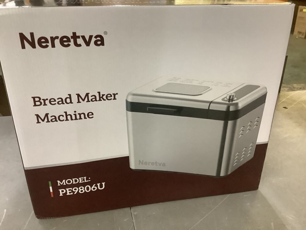 Neretva 3.3LB Larger Bread Machine 15-in-1 Stainless Steel & Nonstick Ceramic Pan & Auto Nut Dispenser - Image 3 - Lot 134