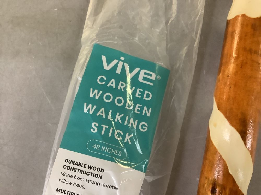 Vive Carved Wooden Walking Stick, 48" - Image 5 - Lot 740