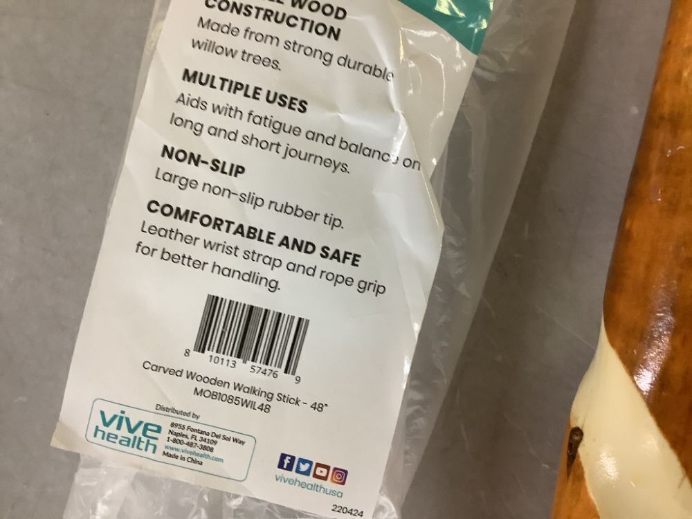 Vive Carved Wooden Walking Stick, 48" - Image 6 - Lot 740