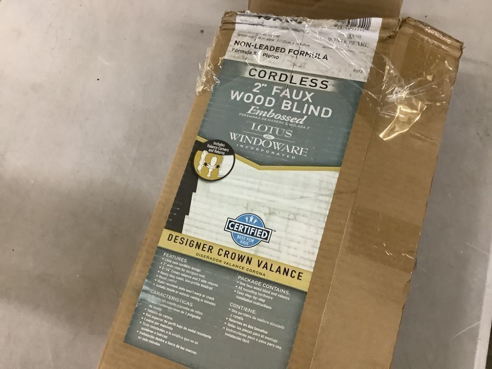 LOTUS & WINDOWARE Cordless 2 Inch Faux Wood Room Darkening Blind, 45'' x 60'' - Missing Wand - Image 4 - Lot 746