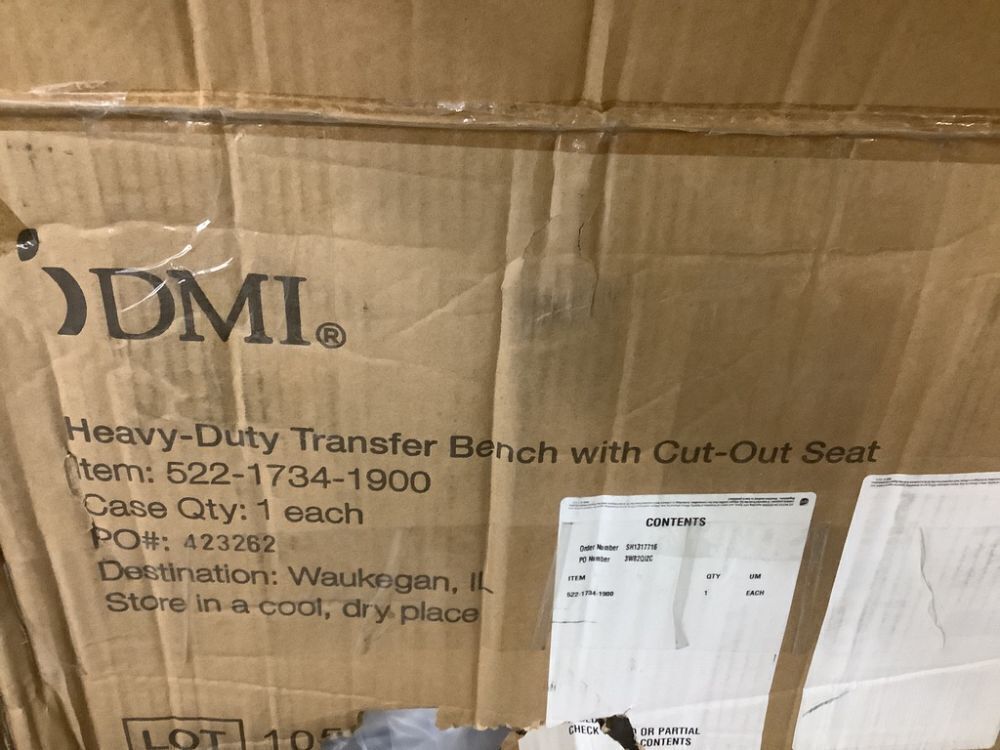 DMI Tub Transfer Bench and Shower Chair with Non Slip Aluminum Body - Image 4 - Lot 650