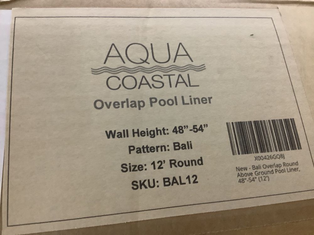 Aqua Coastal Bali Overlap Round Above Ground Pool Liner, 48"-54" Wall Height, 12' Round - Image 3 - Lot 733