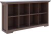 Cube Shelf Bookcase with Base, 8 Cube, Walnut - Thumbnail 1