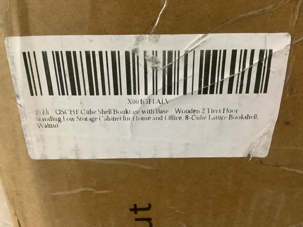 Cube Shelf Bookcase with Base, 8 Cube, Walnut - Image 4 - Lot 136JF