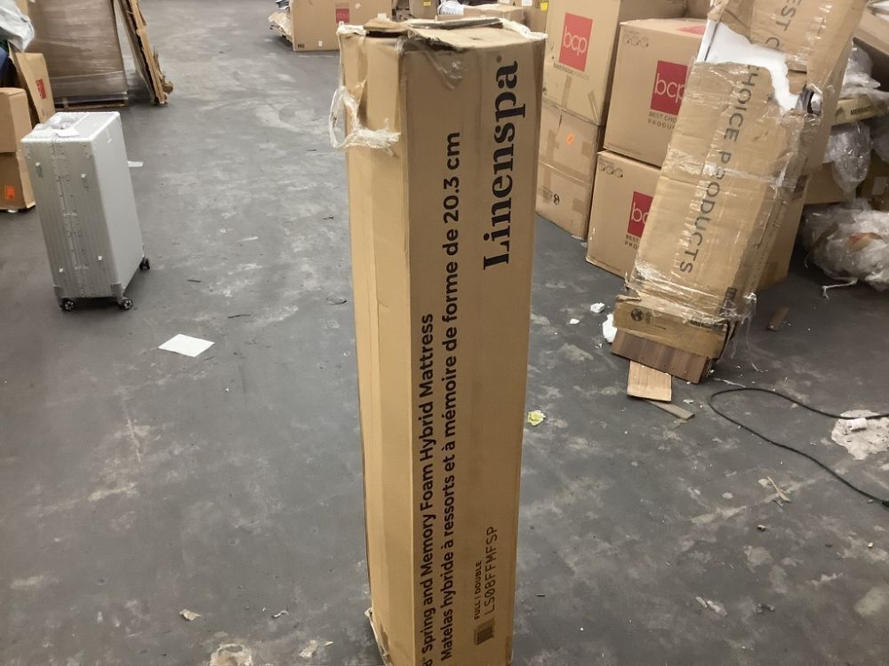 Linenspa 8 Inch Memory Foam and Spring Hybrid Mattress, Full - Image 2 - Lot 641JF