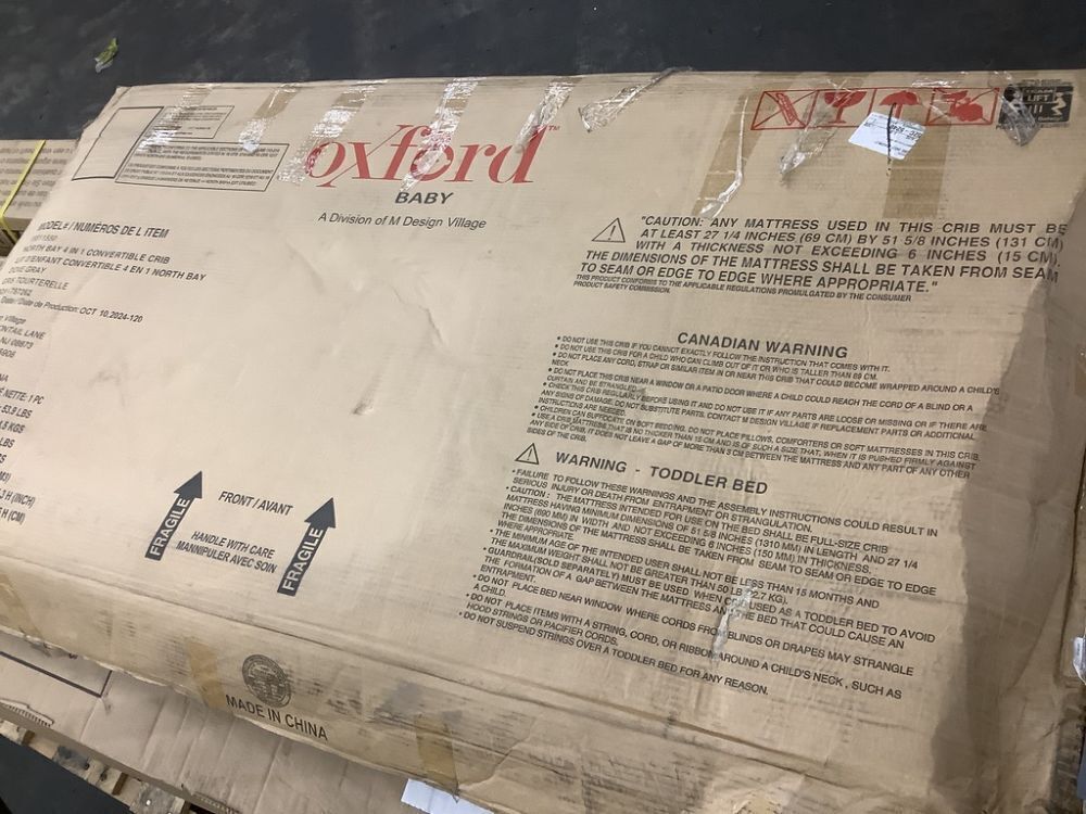 Oxford 4-in-1 Convertible Baby Crib - Damaged Headboard - Image 7 - Lot 147JF